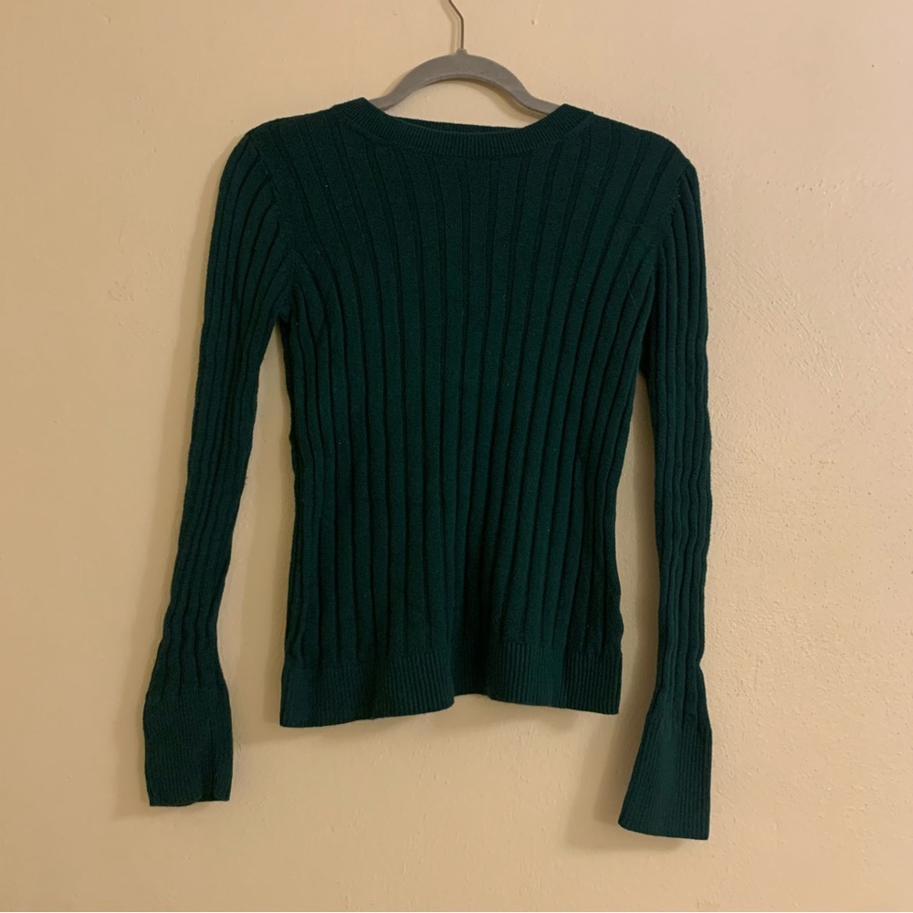 A New Day Green Ribbed Sweater